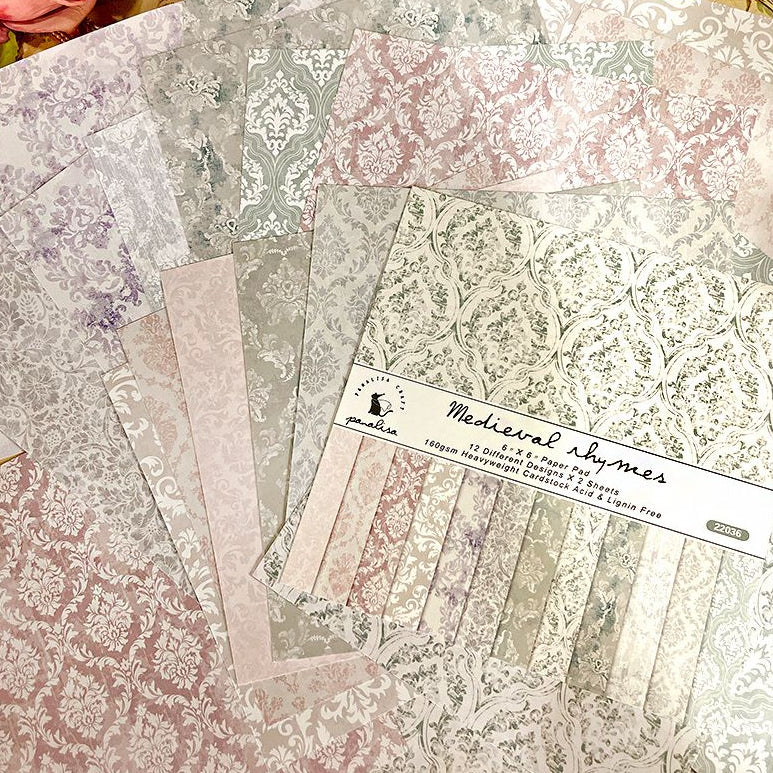 Baroque wallpaper theme background paper 15cm x 15cm 24 Sheets image 2