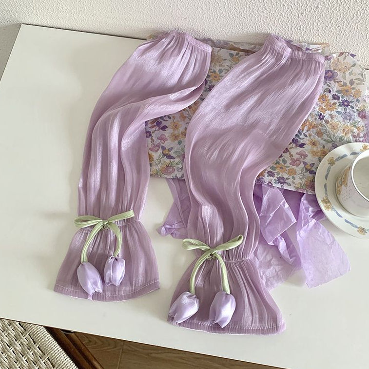 Sleeves with tulip flower 5 Colors