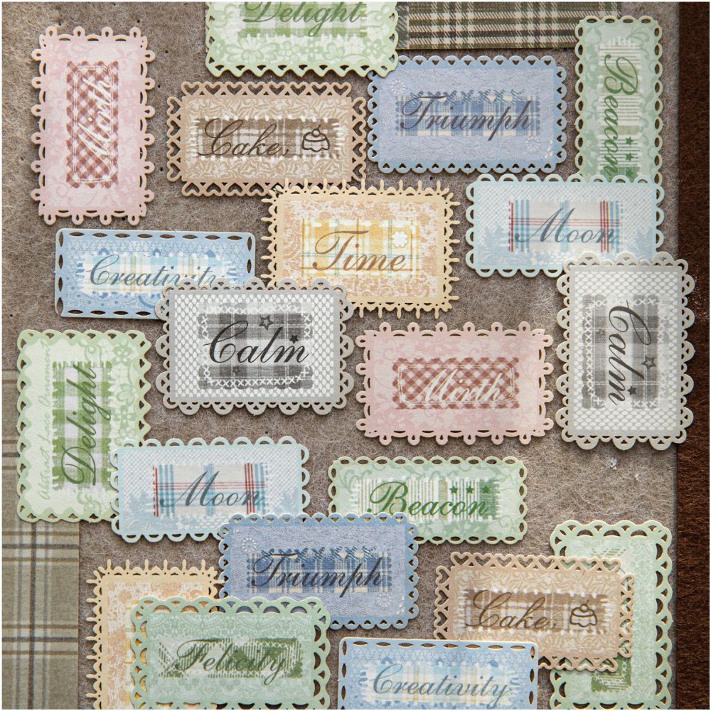 Dream Series Hollow Lace Label Paper Stickers 6 Styles 20 Pcs image 3