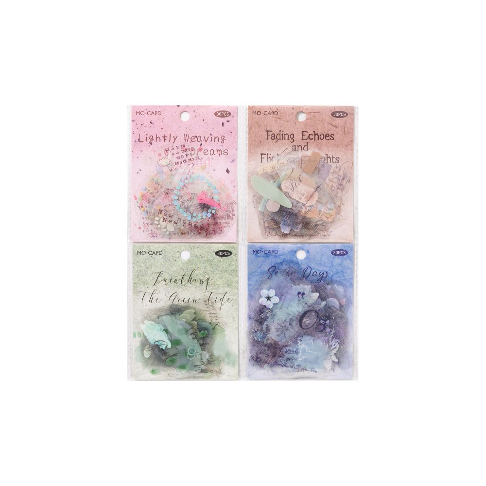 Multicolor Watercolor PET Stickers 4 Styles 30 Pcs image 4