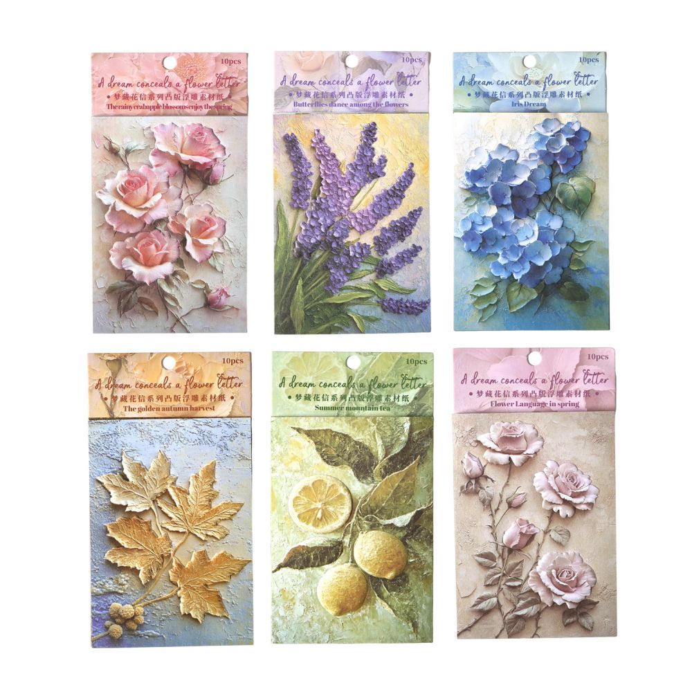 Flower Letter Series Vintage Material Paper 10 Sheets image 4