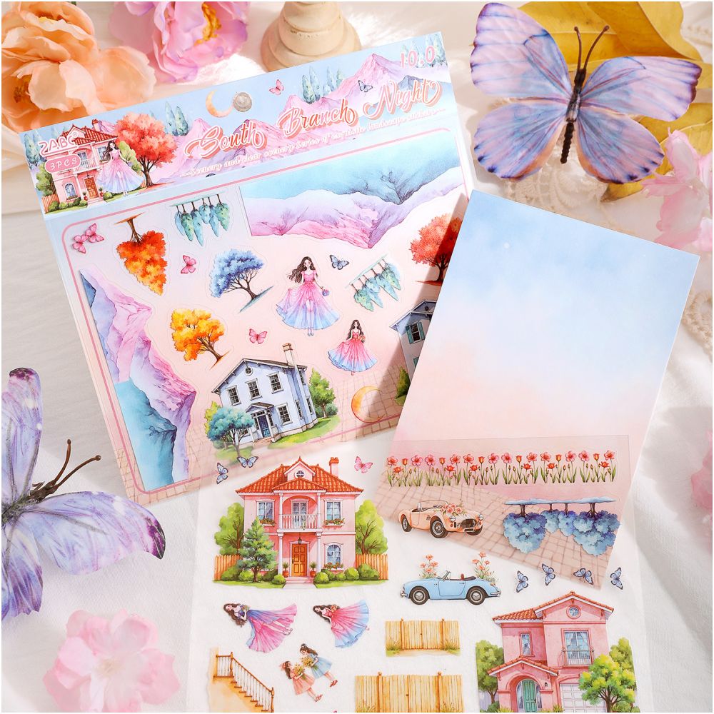 Gentle Breeze Series Landscape PET Stickers 3 Sheets 4 Designs image 3