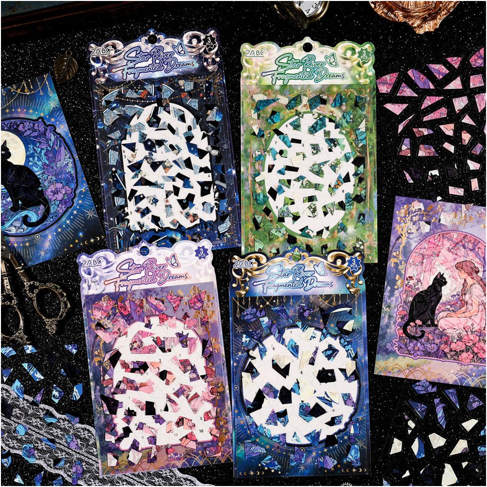 Creative Galaxy Landscape 3D Stickers 4 Styles 3 Sheets image 1