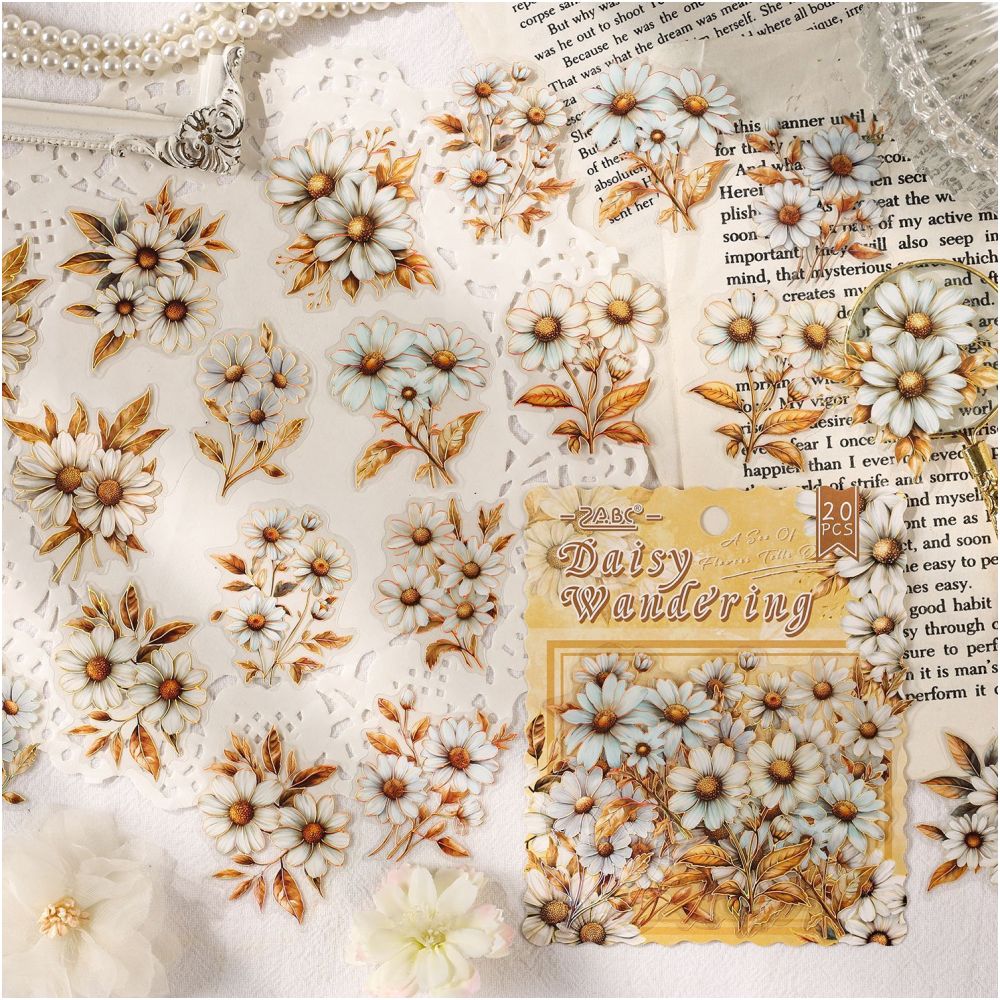 Floral Dream Series PET Stickers 20 sheets 6 designs image 1