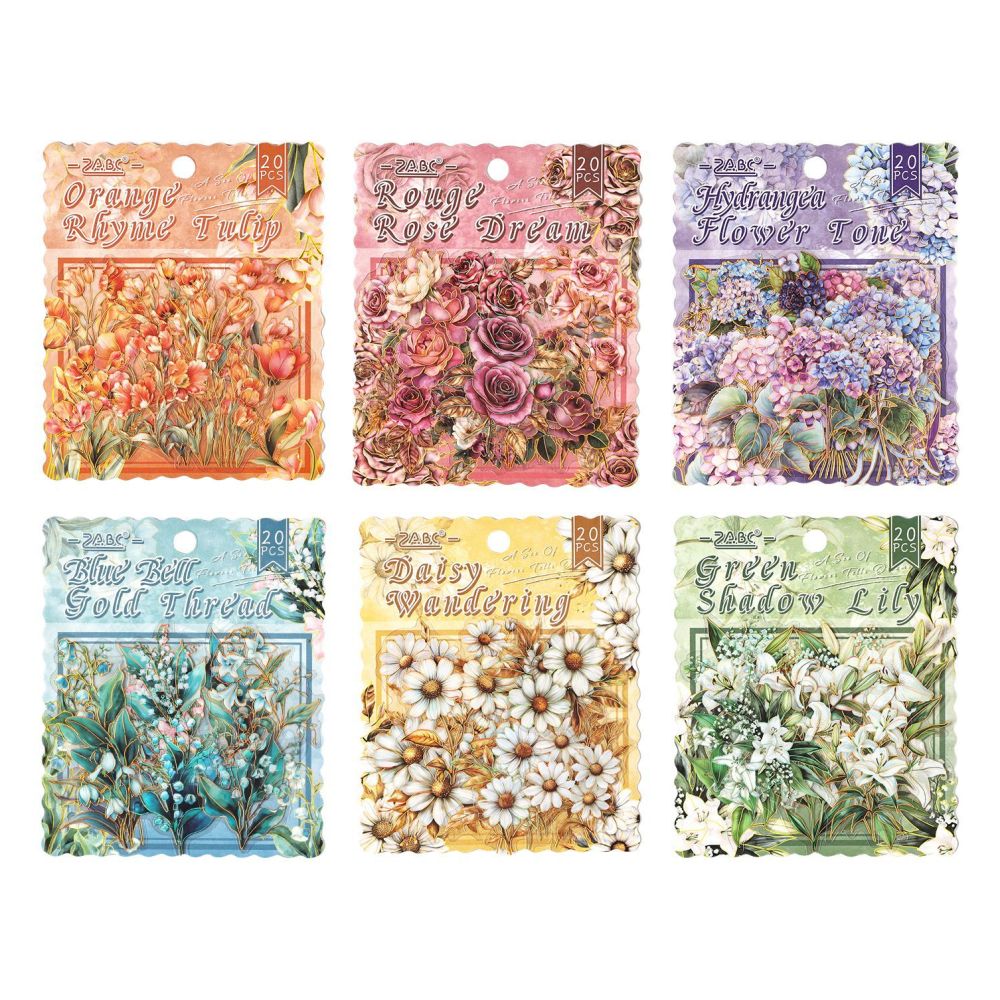 Floral Dream Series PET Stickers 20 sheets 6 designs image 4