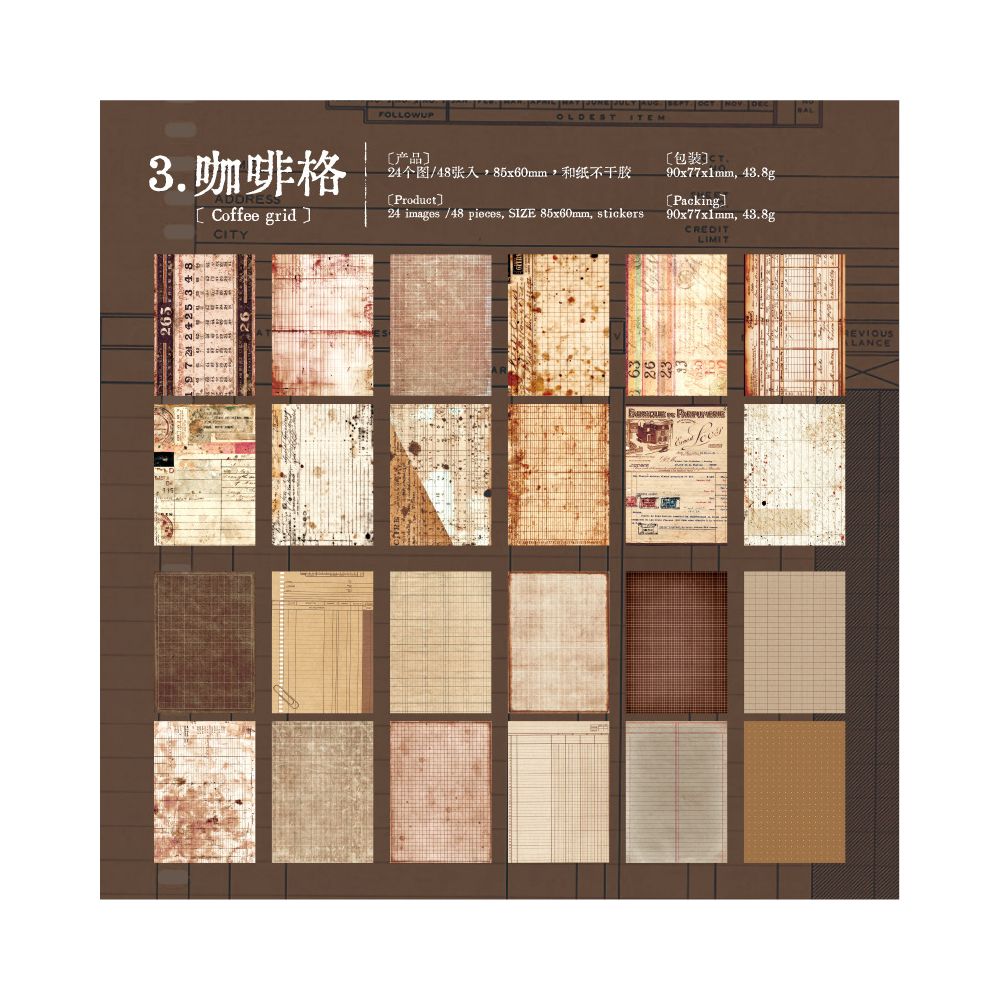 Old Bill Series Material Stickers 48 Sheets 4 Designs
