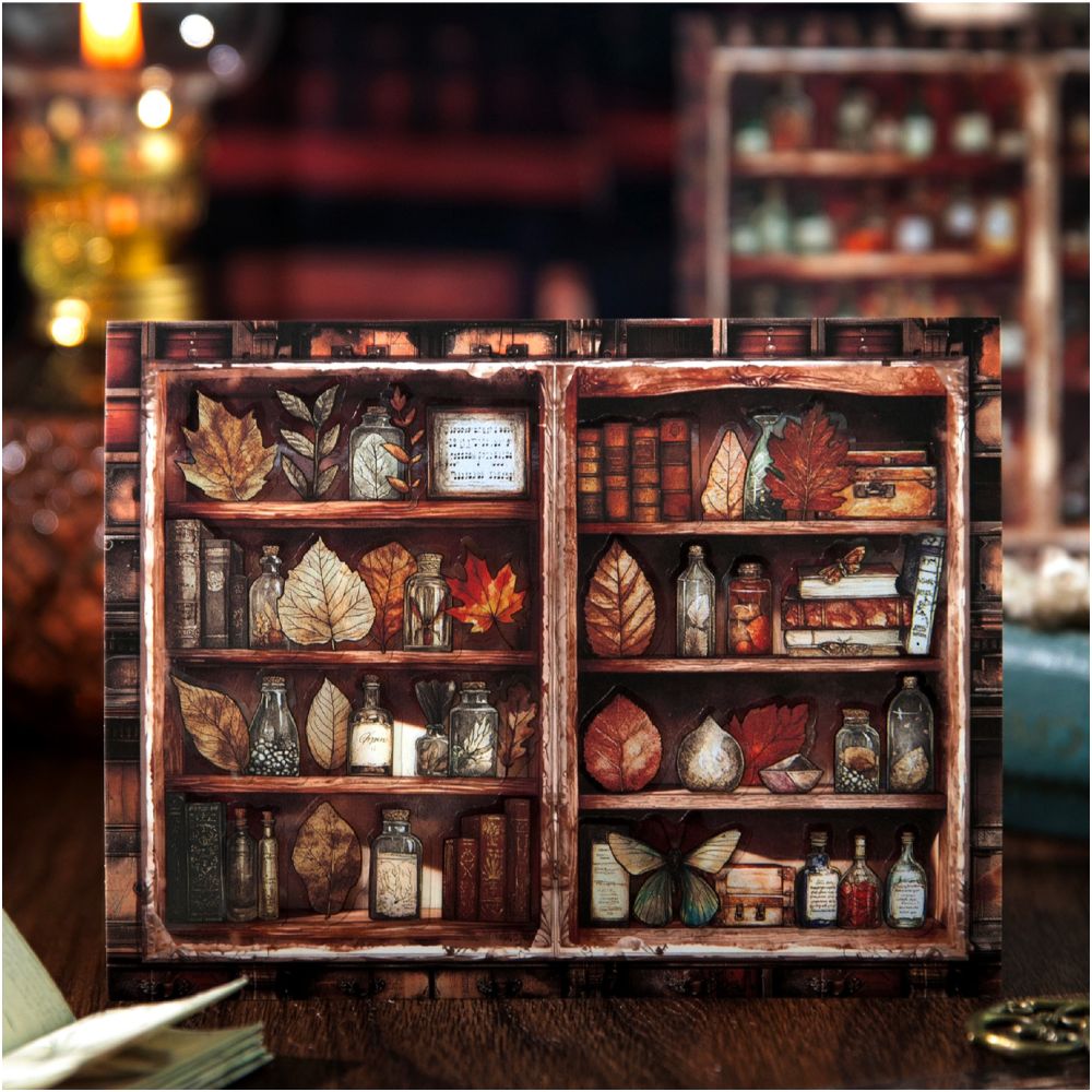 Retro Cabinet Series PET Stickers 2 sheets 4 designs image 0