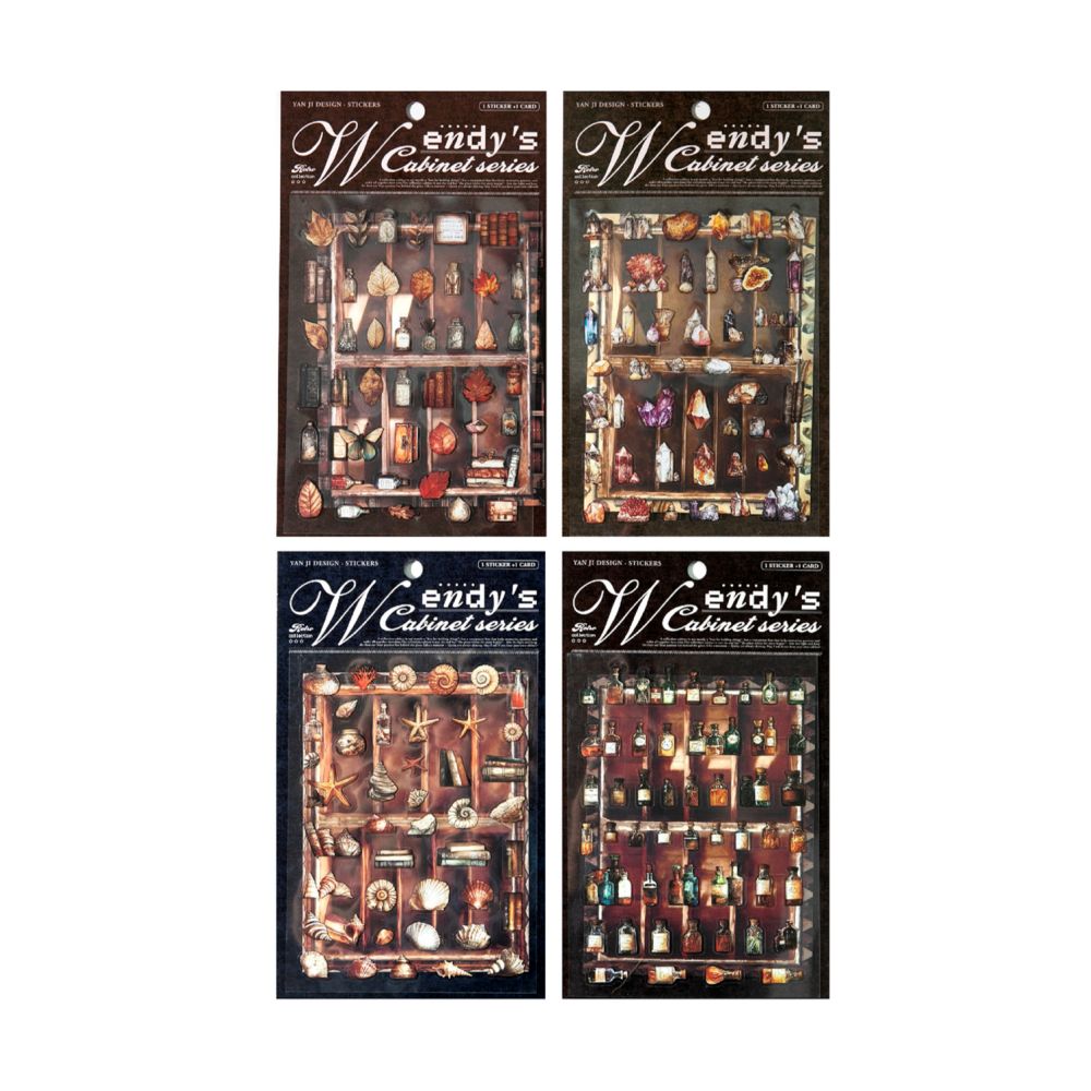 Retro Cabinet Series PET Stickers 2 sheets 4 designs image 4
