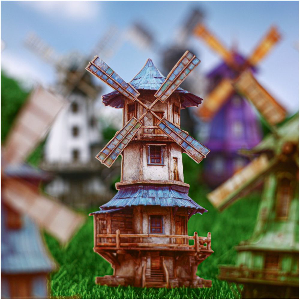 Retro Windmill Paper set 8 psc 6 designs image 3