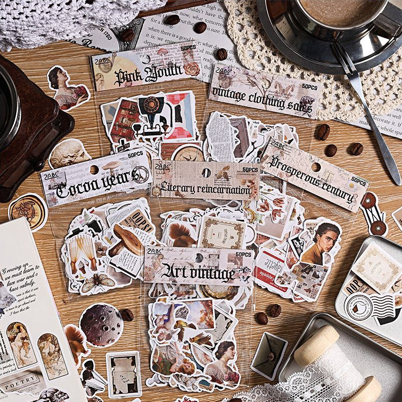 Retro Collection Series Paper Stickers 6 variants image 1
