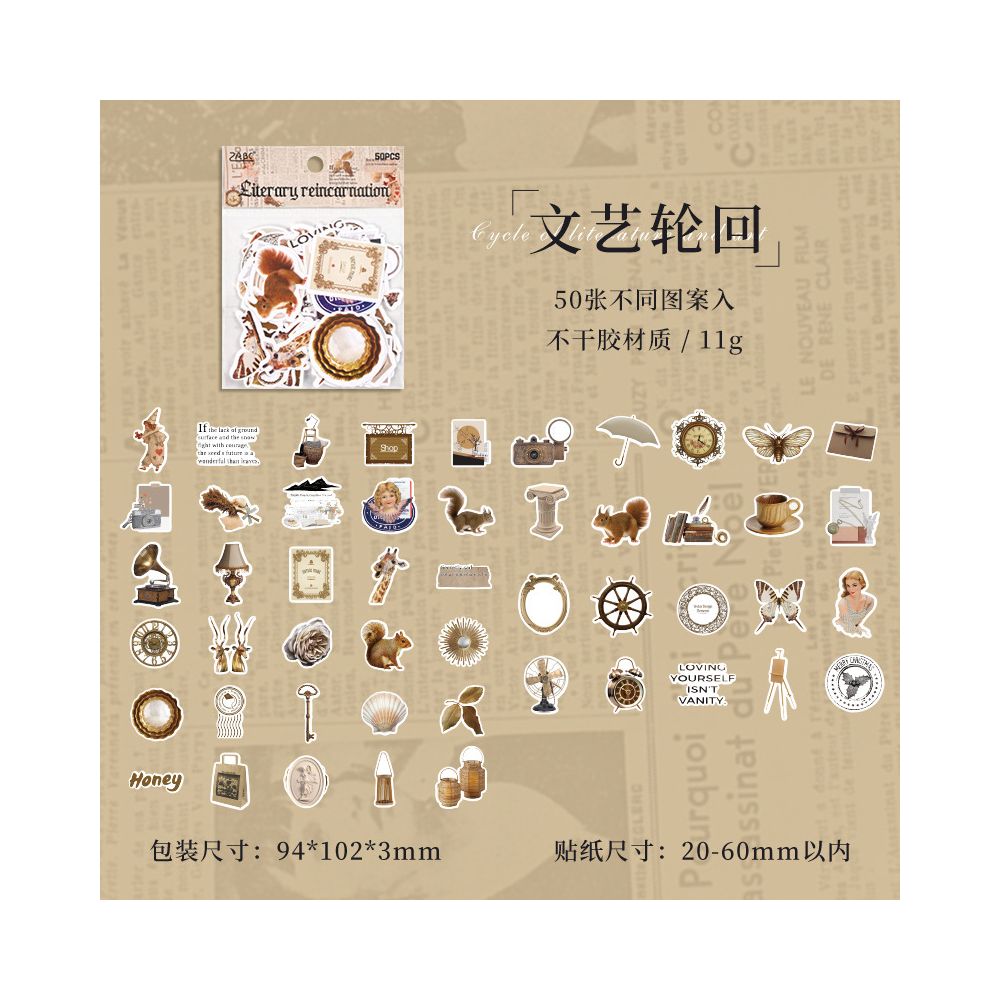 Retro Collection Series Paper Stickers 6 variants