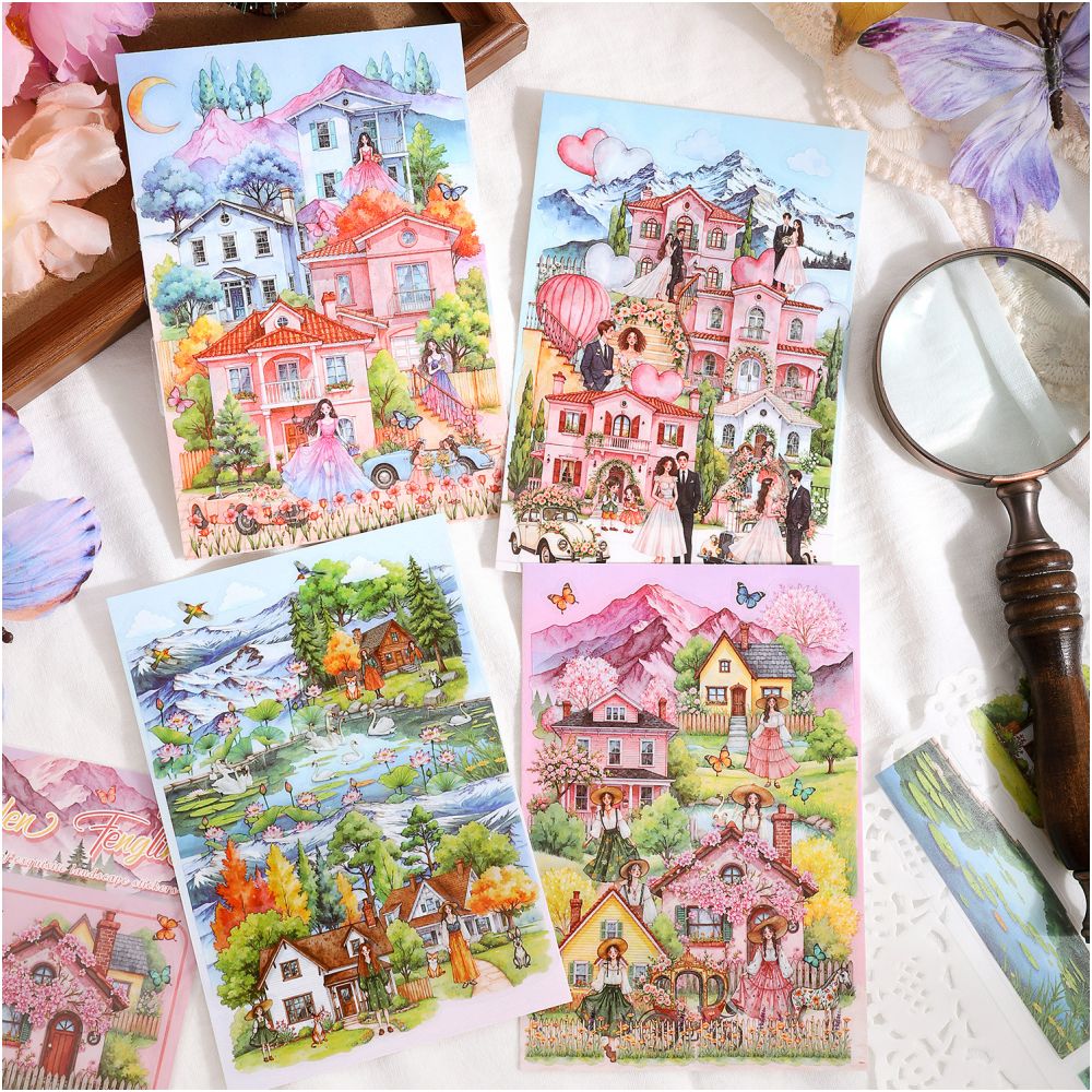 Gentle Breeze Series Matte PET Stickers 3 Sheets 4 variants image 0