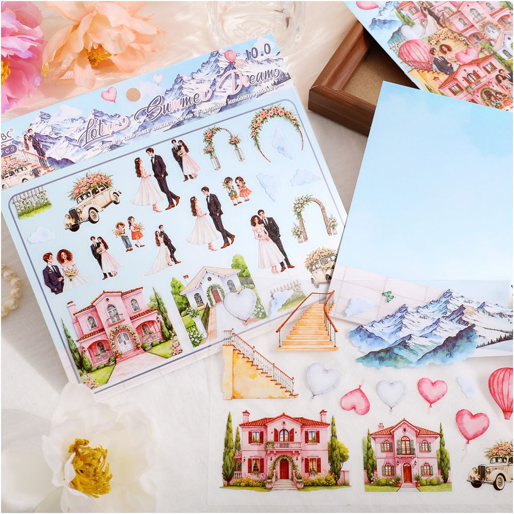 Gentle Breeze Series Matte PET Stickers 3 Sheets 4 variants image 2