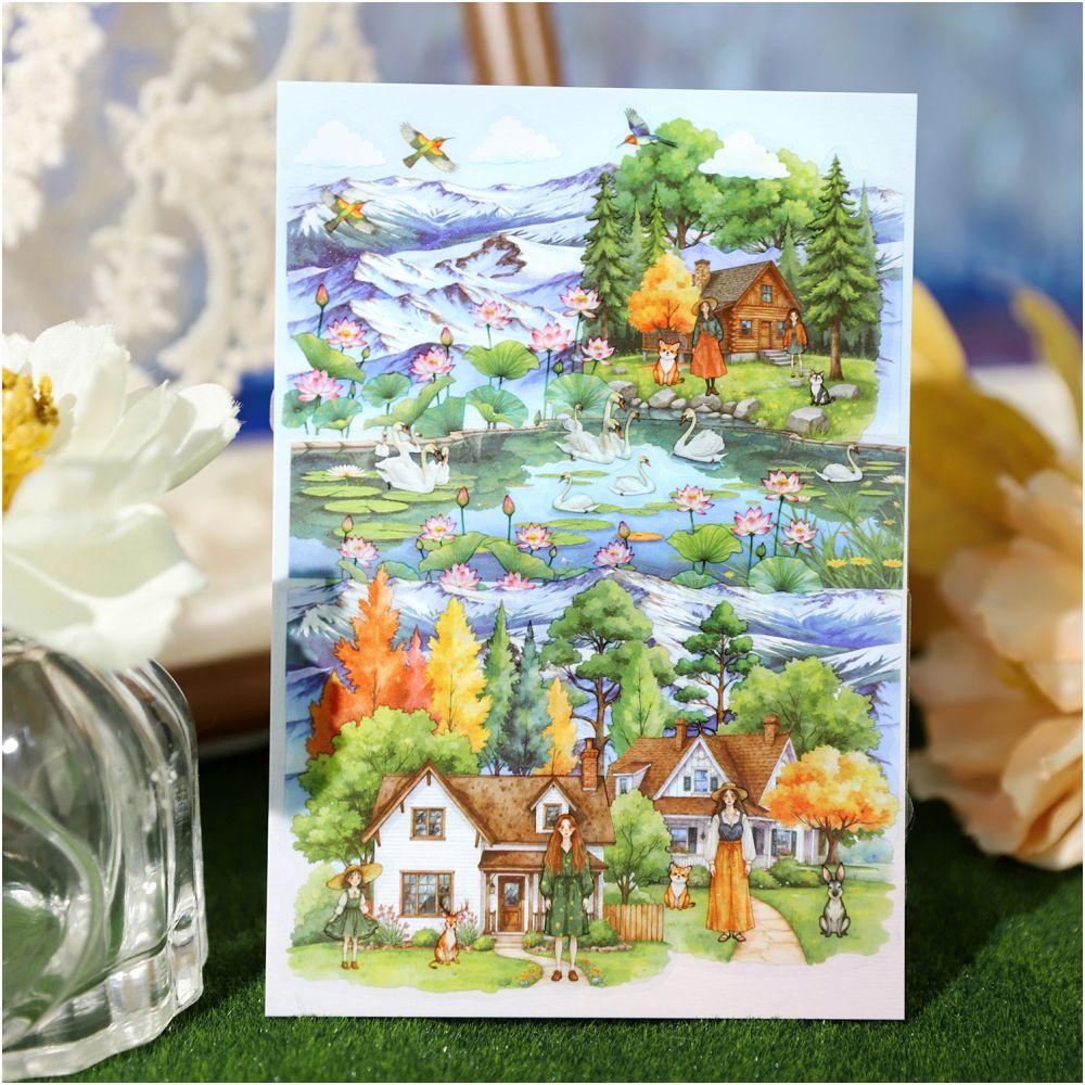 Gentle Breeze Series Matte PET Stickers 3 Sheets 4 variants image 3