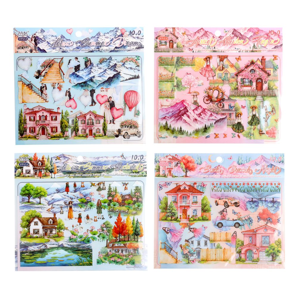 Gentle Breeze Series Matte PET Stickers 3 Sheets 4 variants image 4