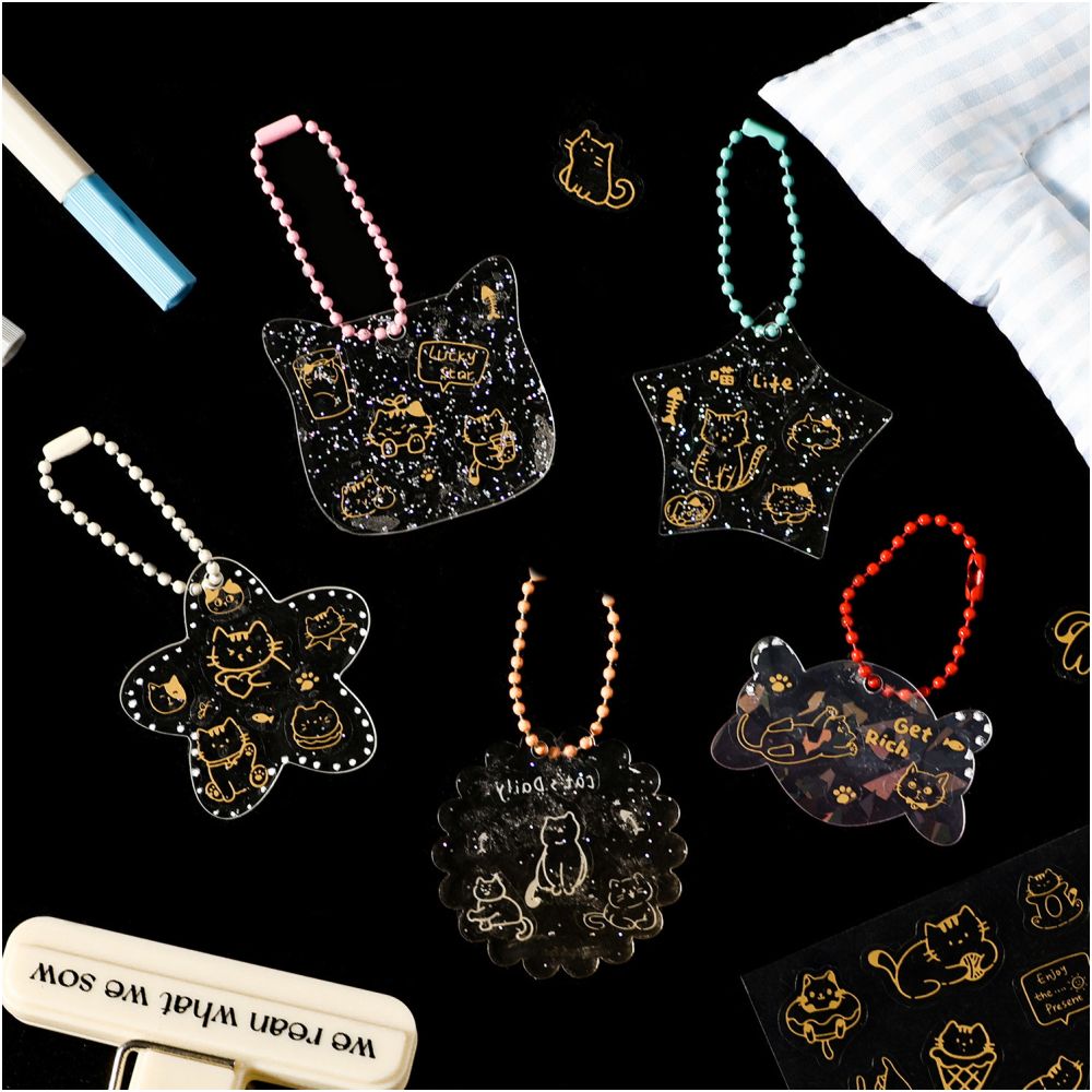 Cat s Fun Story Gold Foil Pet Stickers 4 variants image 3