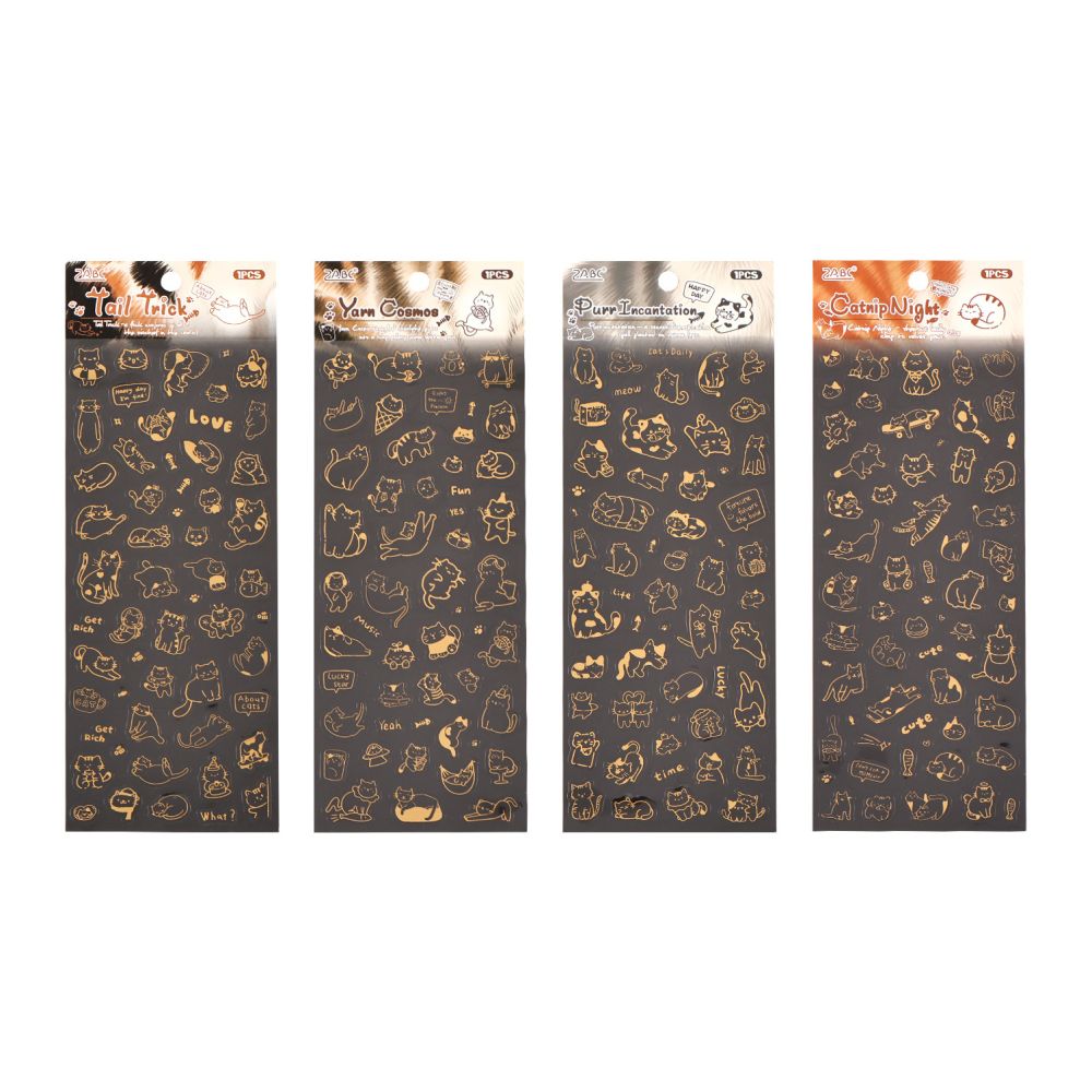 Cat s Fun Story Gold Foil Pet Stickers 4 variants image 4
