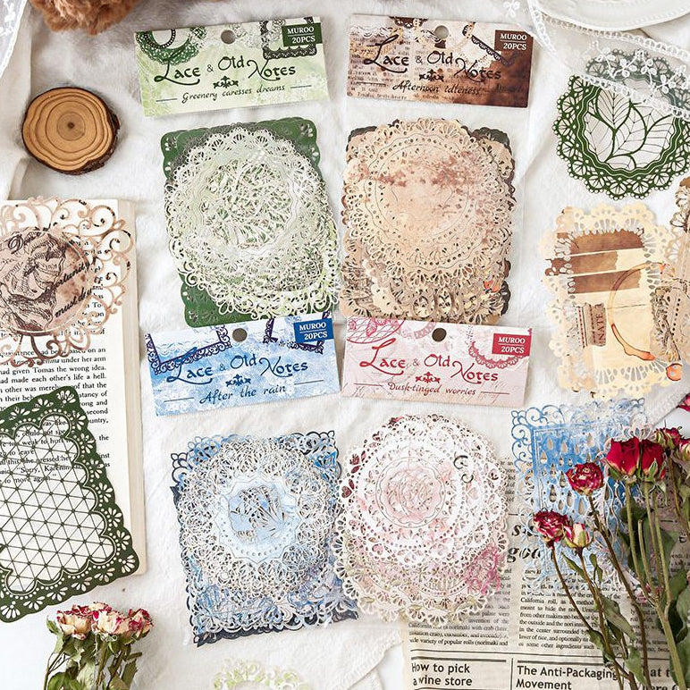 light Vintage Lace material Paper 4 variants image 1