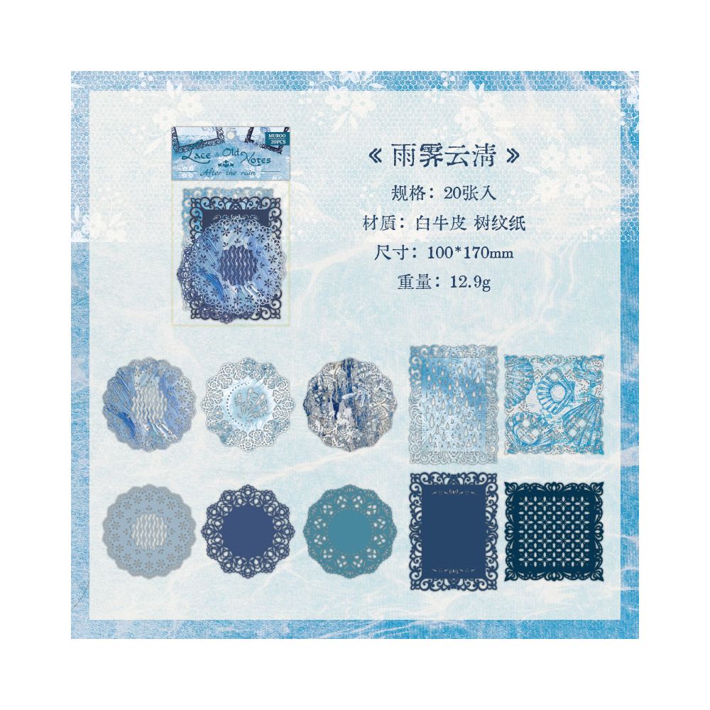 Light Vintage Lace material Paper 4 variants