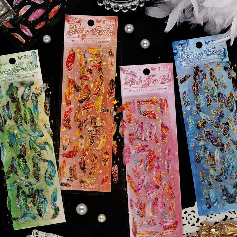 Feather Glow PET Sticker 4 Styles 3 Sheets image 0