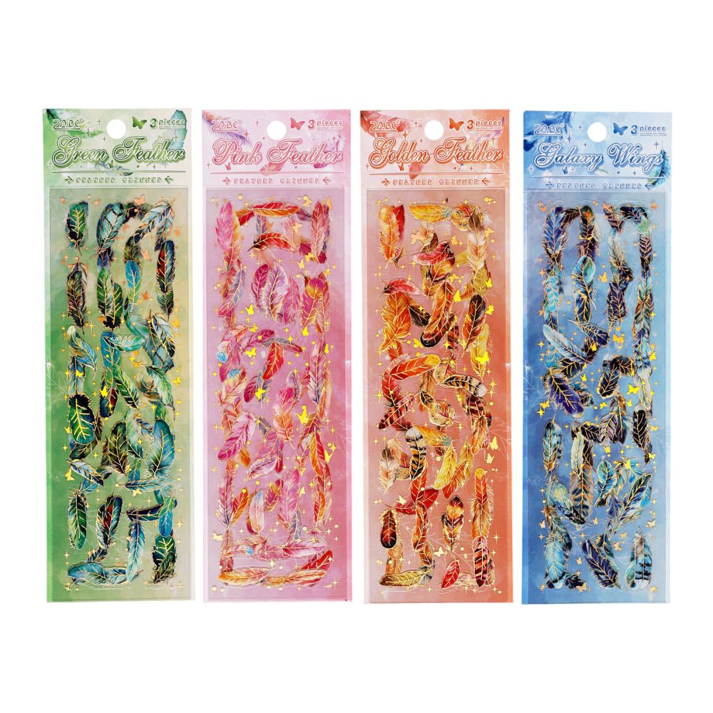 Feather Glow PET Sticker 4 Styles 3 Sheets image 4