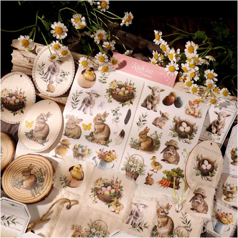 Rabbit House Rub on Paper Stickers 2 Sheets image 2