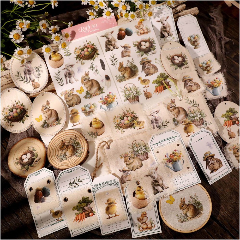 Rabbit House Rub on Paper Stickers 2 Sheets image 3