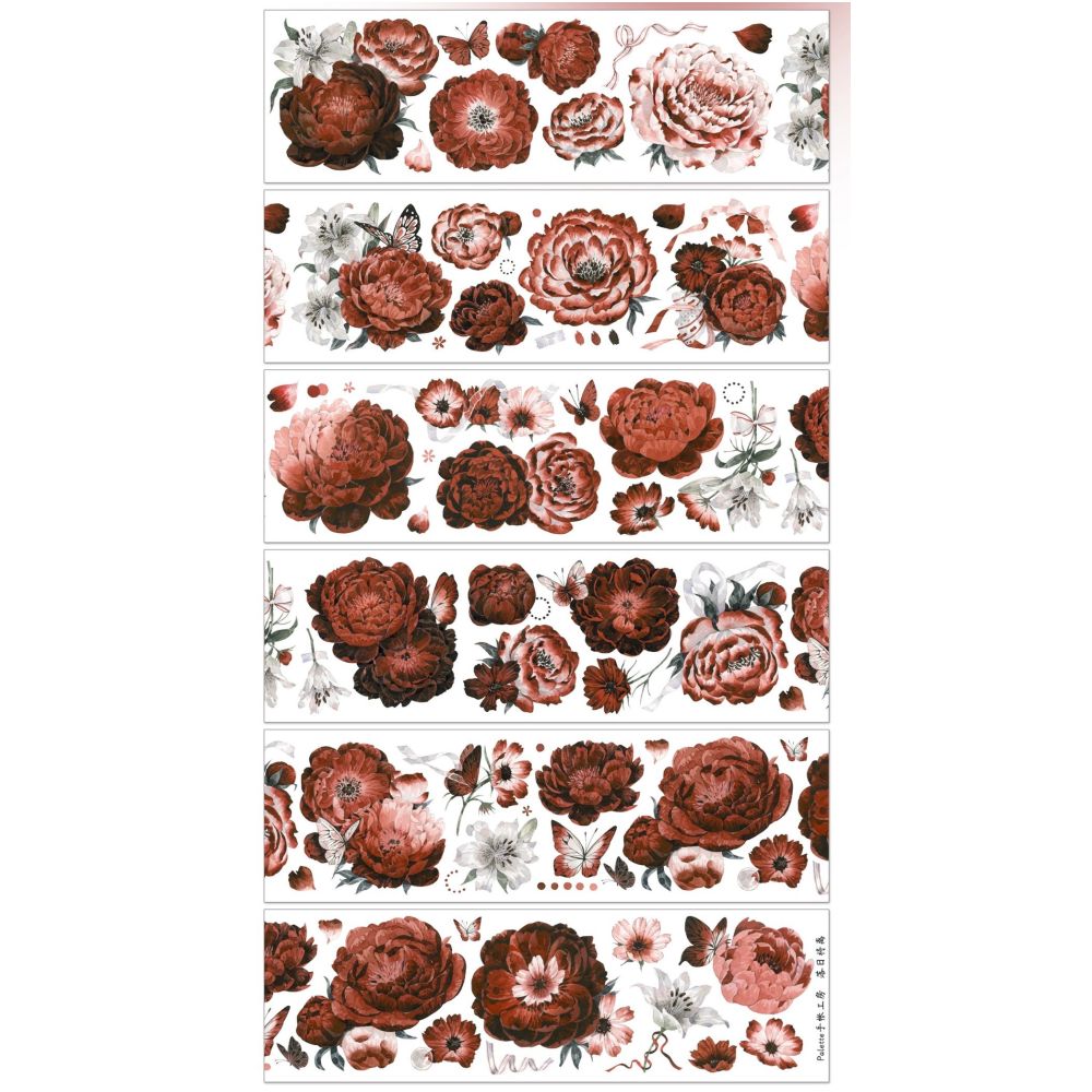 Red flower PET Tape 6cm x 1m image 4