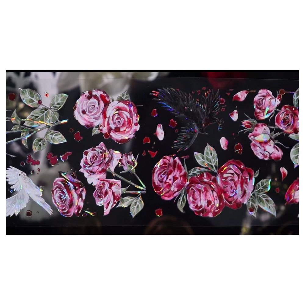 Blood red rose PET Tape 6cm x 1m image 3