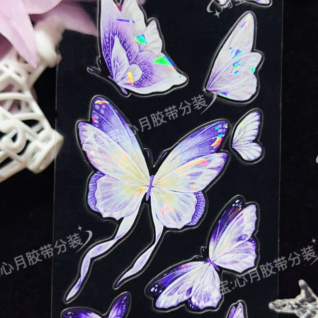 Butterfly pattern blue and purple PET Tape 5cm x 1m image 0