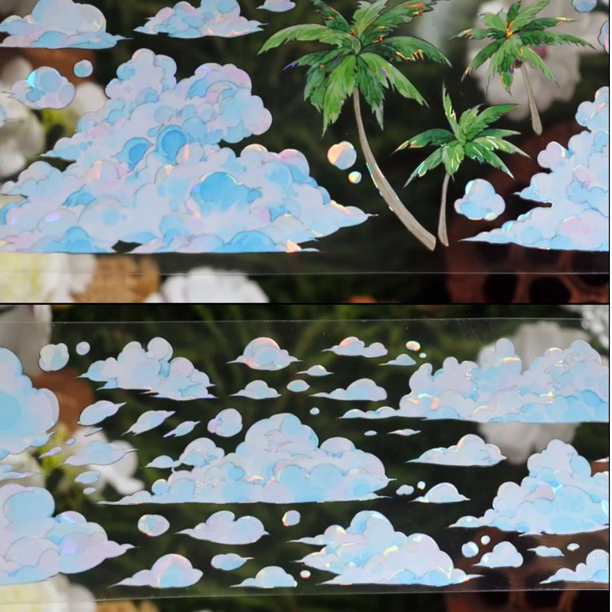 White Clouds PET Tape 6cm x 1m image 1
