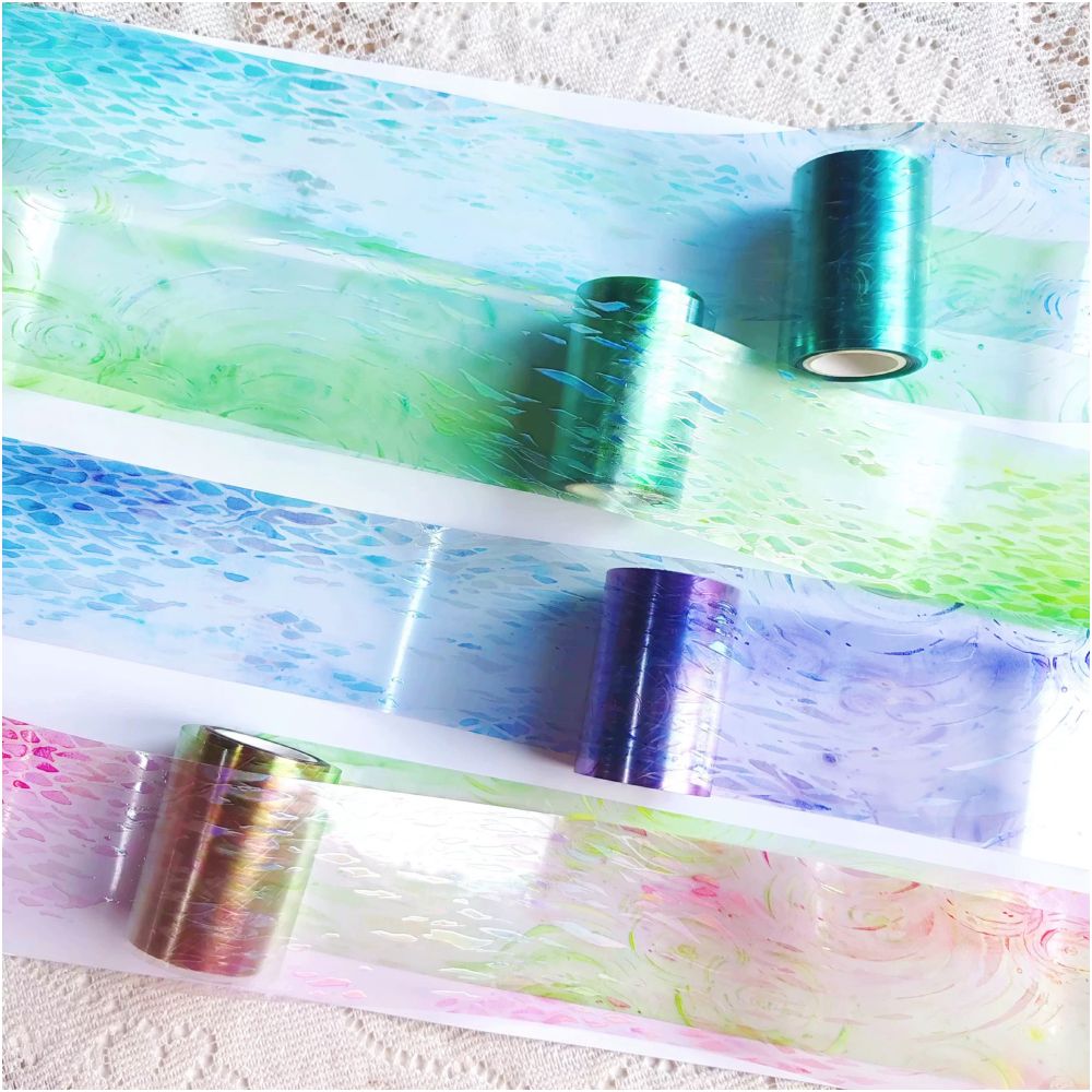 Transparent Water Ripple PET Tape 6cm x 1m image 0