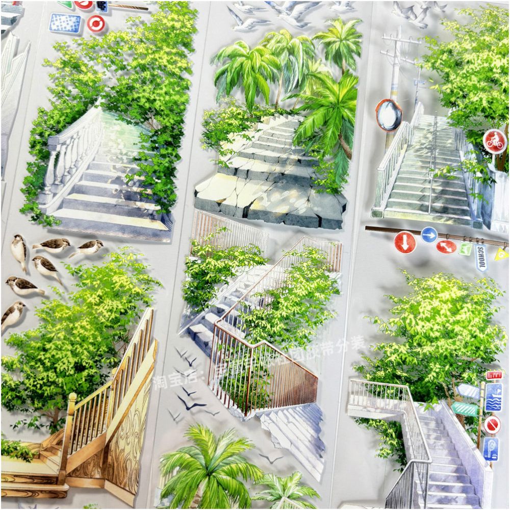 Staircase Ancient Style PET Tape 6cm x 1m image 1