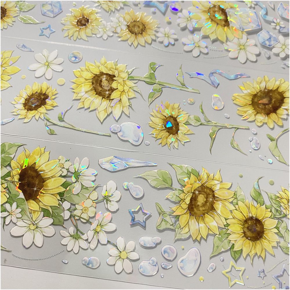 Sunflower design yellow PET Tape 6cm x 1m image 2