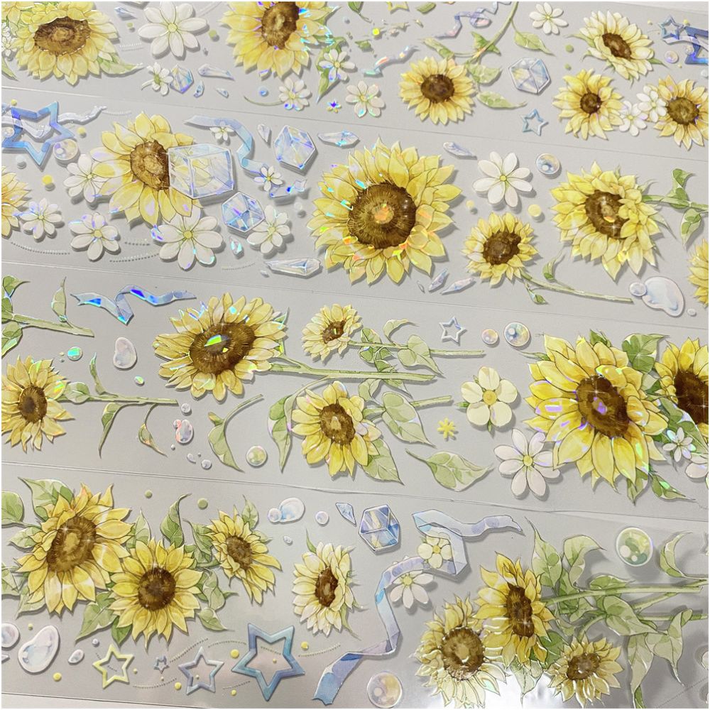 Sunflower design yellow PET Tape 6cm x 1m image 4