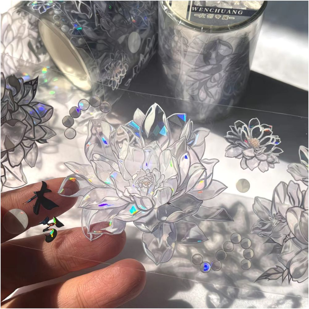 Light Flower Background PET Tape 6cm x 1m image 0