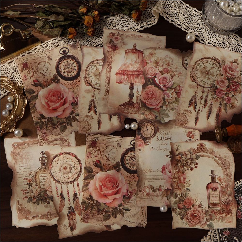 Vintage Lace Burnt Series material Paper 24 sheets 6 designs image 0