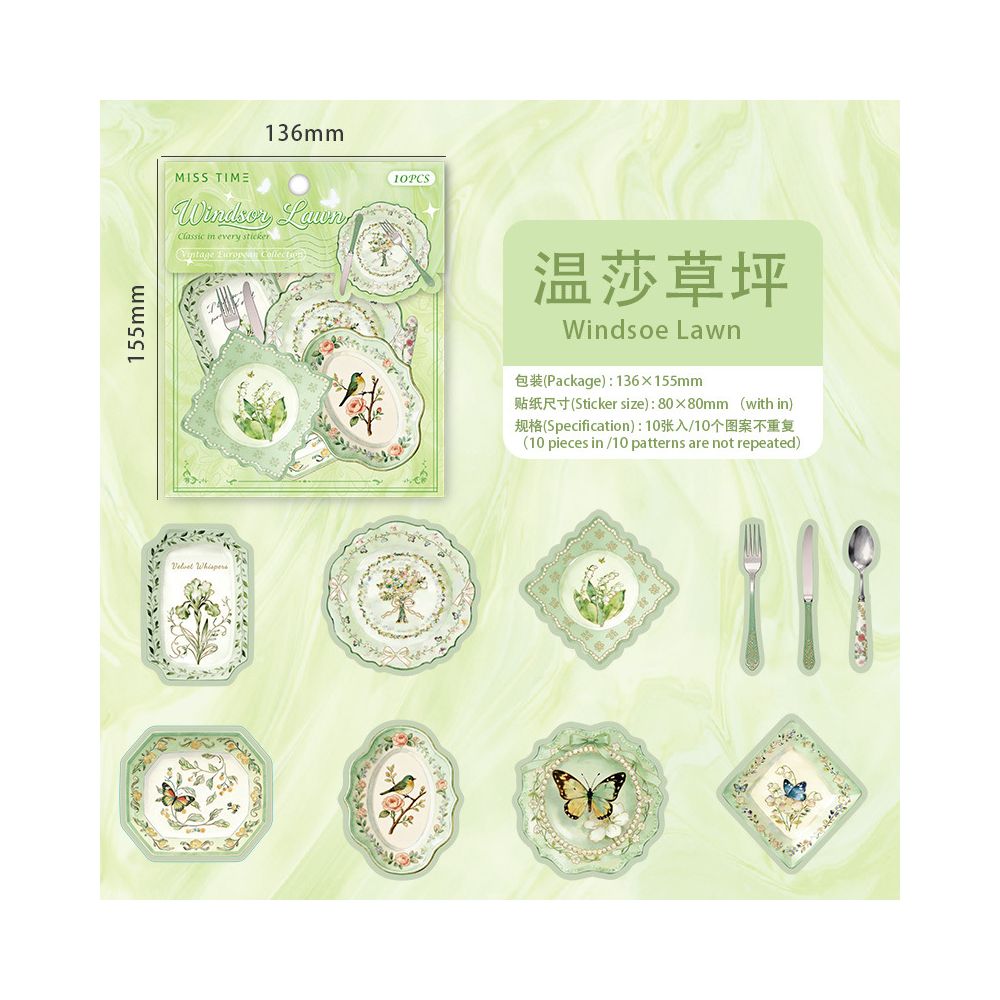 Dreamy Garden Series Paper Stickers 10 sheets 6 designs