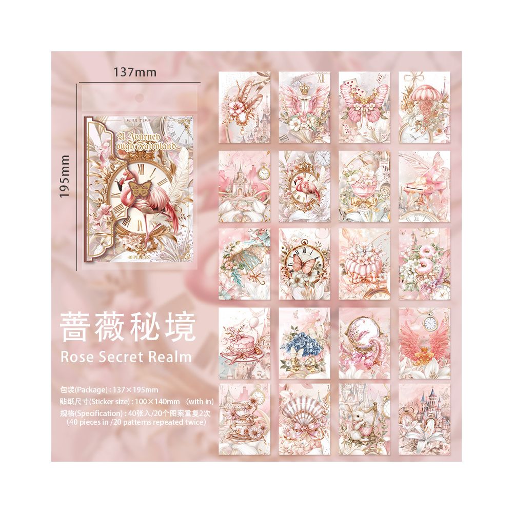 Wonderland Vintage Series Paper 40 Sheets 6 Designs