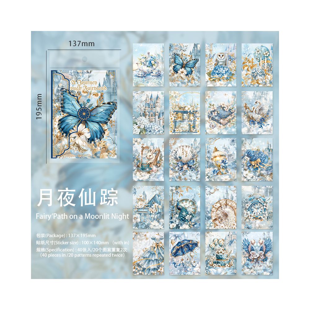 Wonderland Vintage Series Paper 40 Sheets 6 Designs