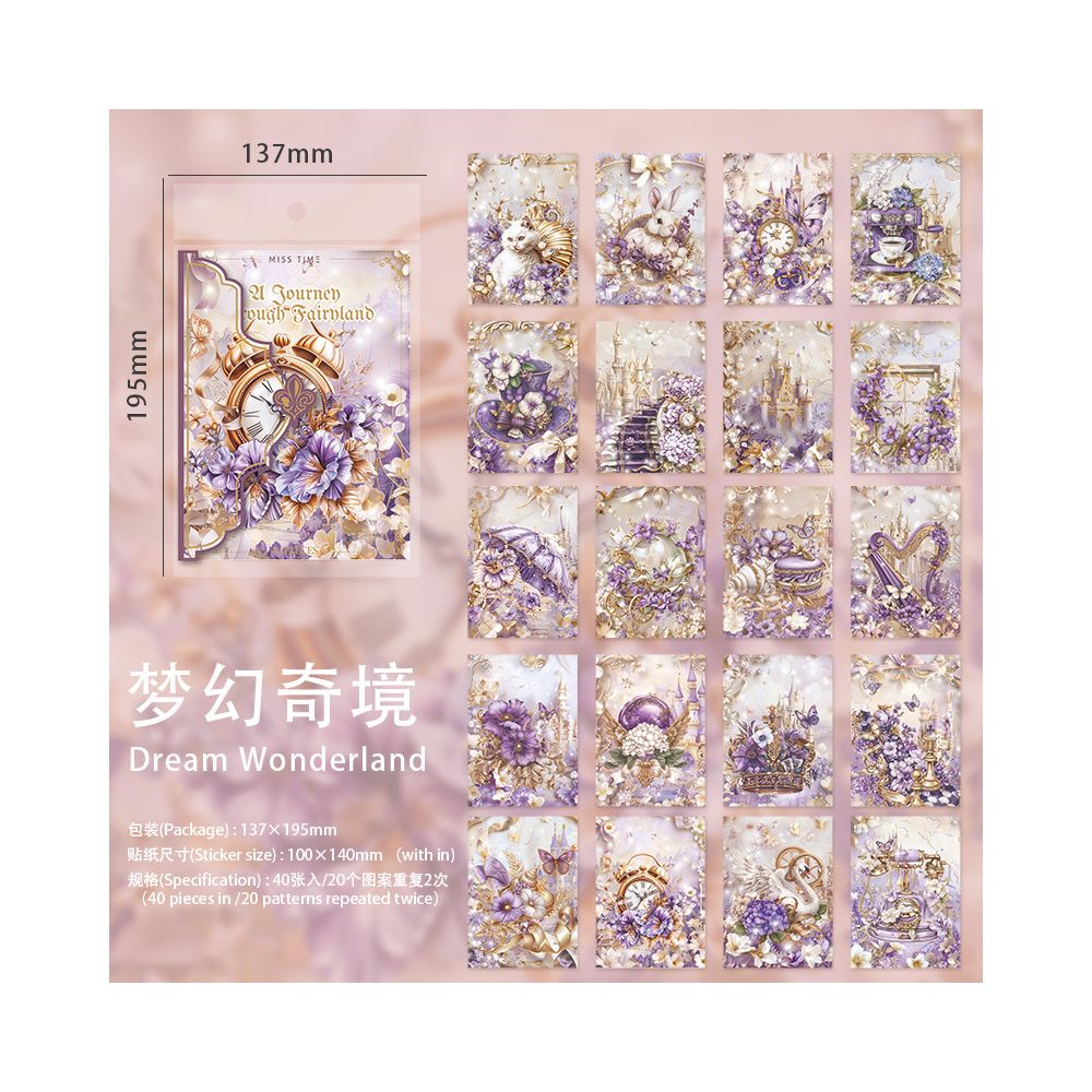 Wonderland Vintage Series Paper 40 Sheets 6 Designs