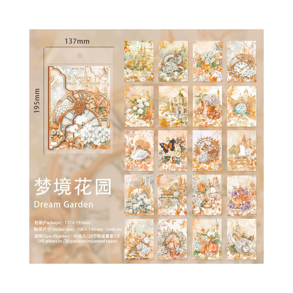 Wonderland Vintage Series Paper 40 Sheets 6 Designs
