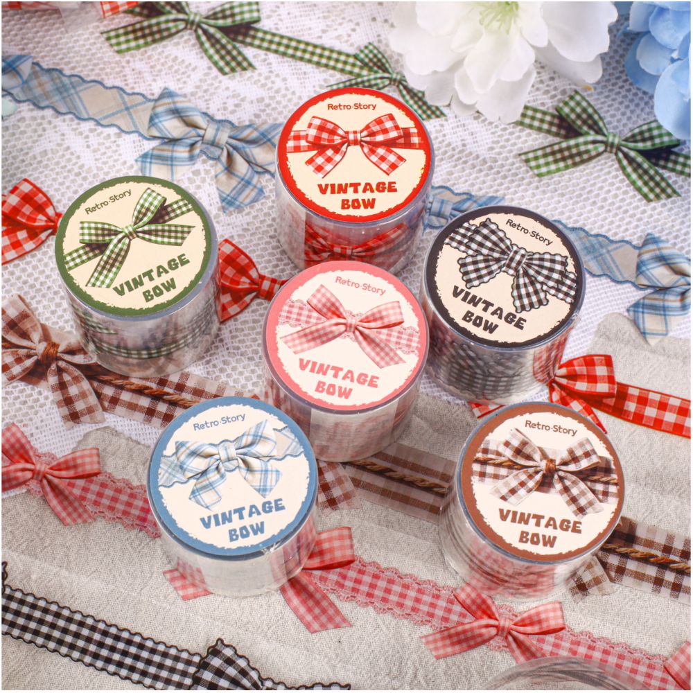Vintage Bow Series PET Tape 3 5cm x 2m 6 Designs image 2