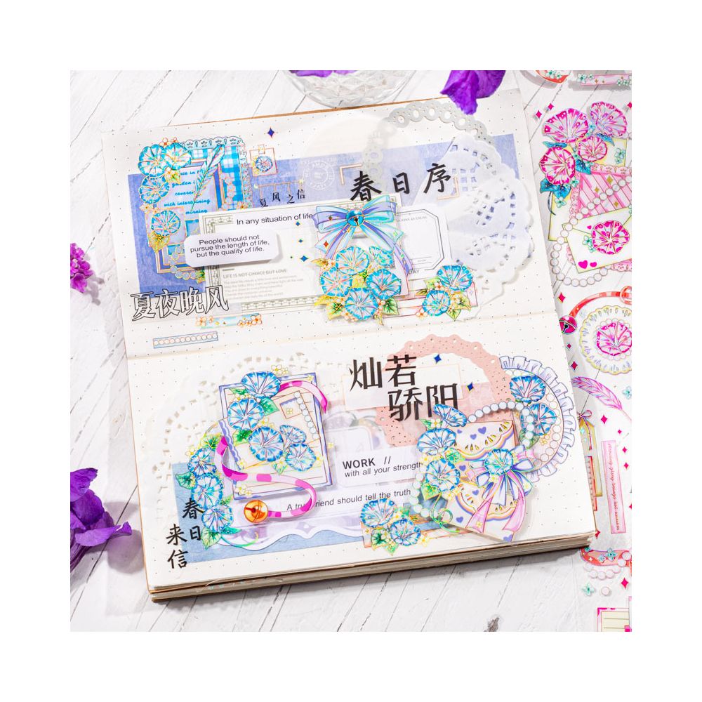 Morning Glory Quotes Series 3D PET Tape 4 Designs 5cm x 2m image 3