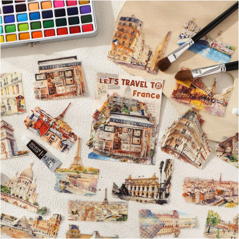 World Travel Serries PET Stickers 8 Styles 20 Pcs image 2