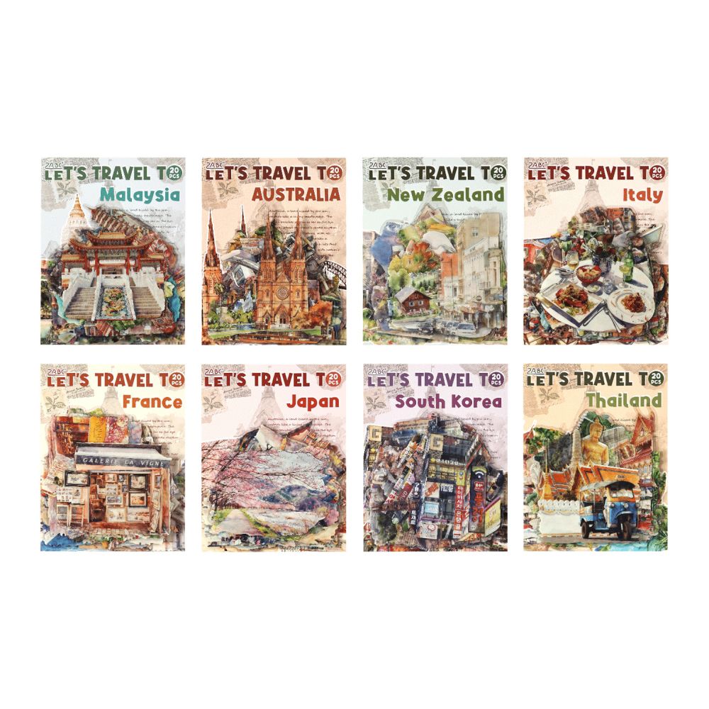 World Travel Serries PET Stickers 8 Styles 20 Pcs image 4