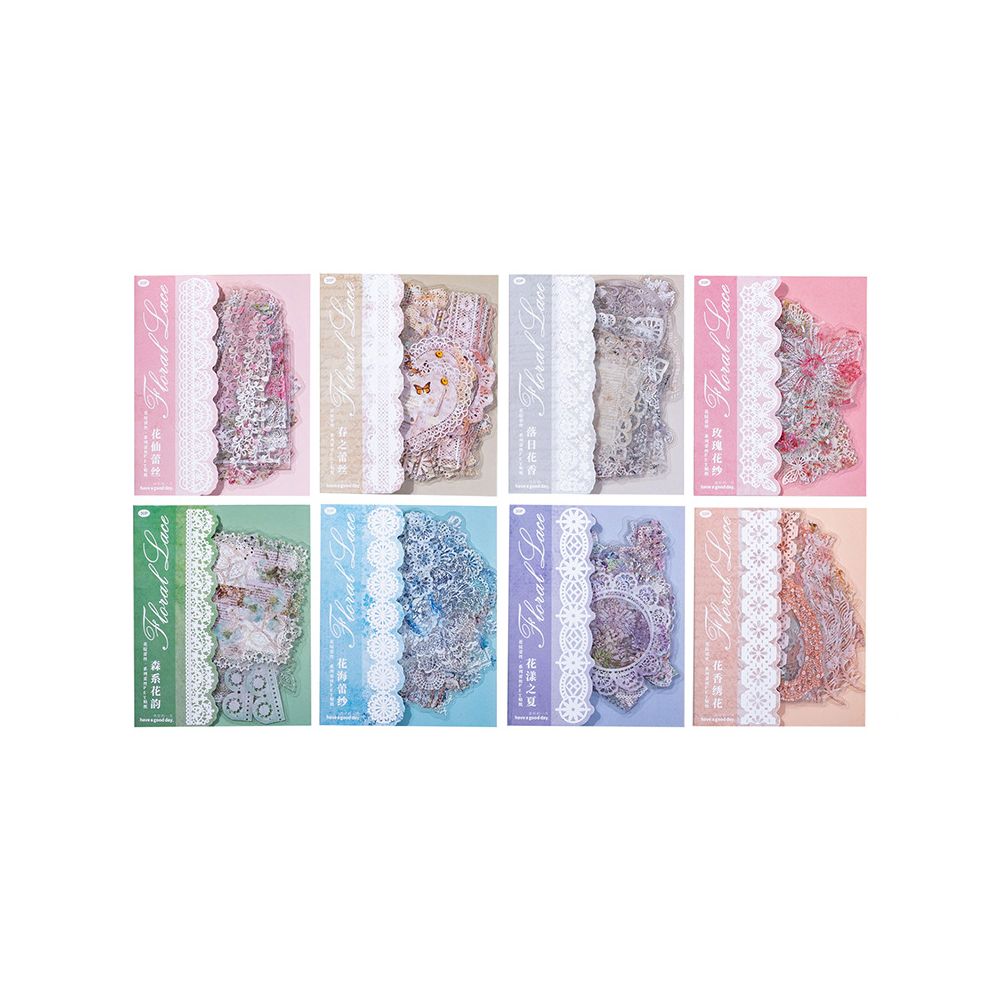 Floral Lace Series PET Stickers 6 Designs 30 Pcs image 4