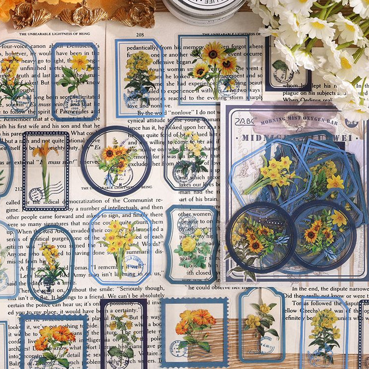 Vintage Floral PET Stickers 6 variants image 1