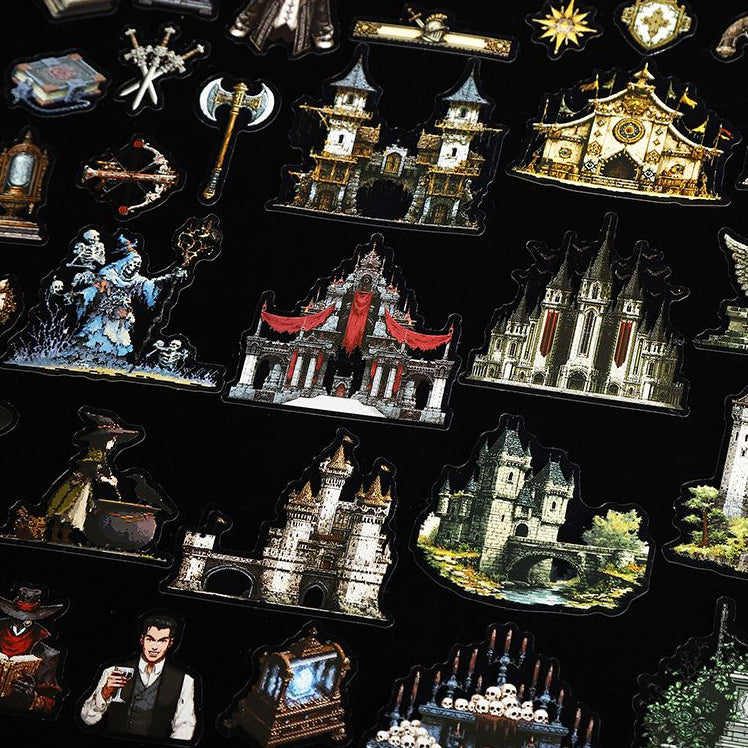 Dark Pixel Series Gothic Landscape PET Sticker Pack 4 Styles 20 Sheets image 3