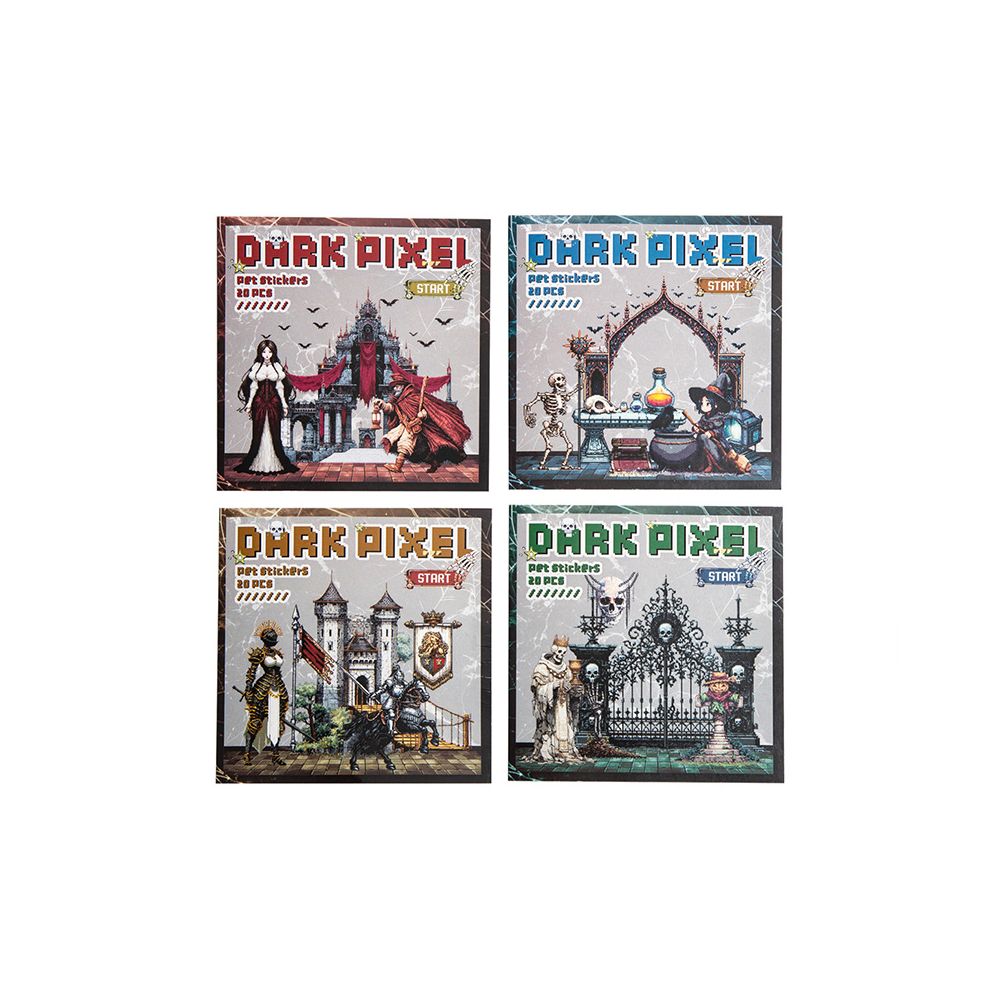 Dark Pixel Series Gothic Landscape PET Sticker Pack 4 Styles 20 Sheets image 4